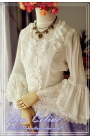 Dear Celine Bell Sleeved Lace Blouse(In Stock)